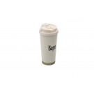 iSuper Portable Driking Vessel Coffee Tumbler Travel Mug 16 OZ Stainless Steel Cup Ivory