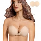 queensecret Adhesive Bra, Push up Strapless Self Adhesive Bra, Invisible Silicone Bra for Backless Dress