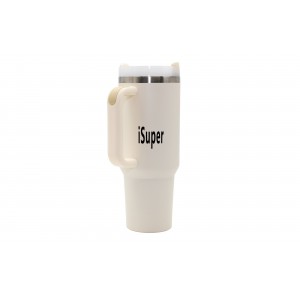 iSuper 40 Ounce Water Bottle with Handle,Insulated Stainless Steel and Rubber Base Fits in Cups Holder Leak Resistant