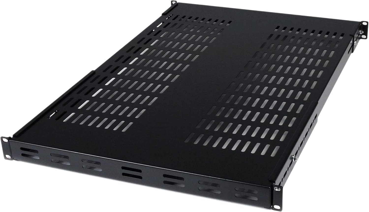 Tarrar 1U Vented Rack Shelf Universal Rack Tray No Lip for 19 Inches Network Cabinet or Server Rack