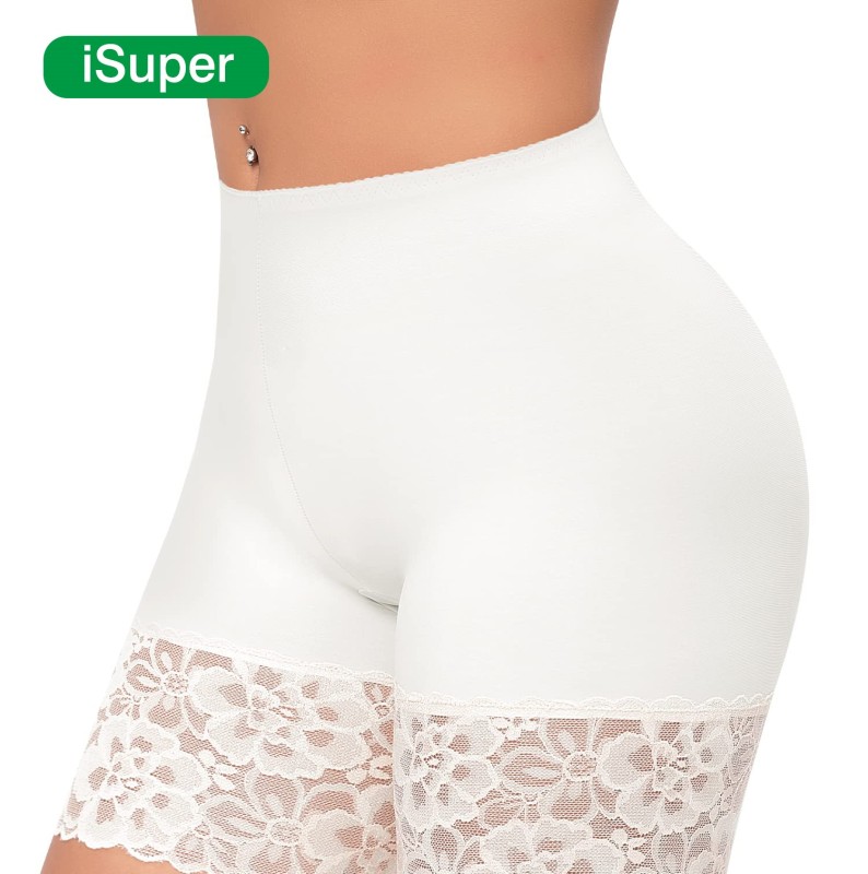 iSuper Women's Lace Underpants Slip Shorts for Under Dresses Seamless Boyshorts Panties