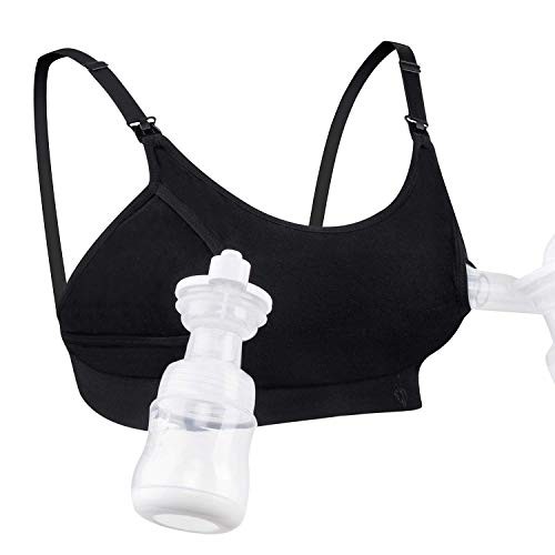 Queenspace Adjustable Breast-Pumps Holding and Nursing Bra, Suitable for Breastfeeding-Pumps by Lansinoh, Philips Avent, Spectra, Evenflo and More