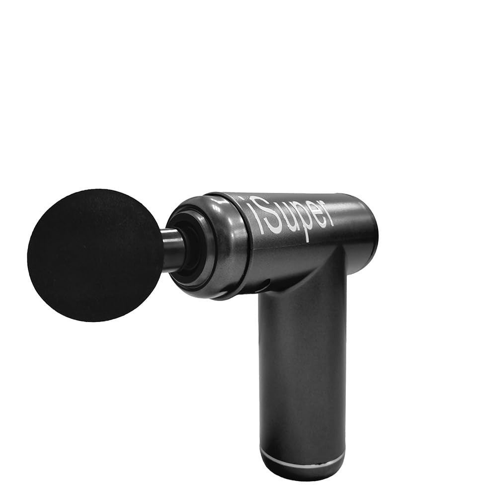 iSuper Portable Massage Gun, Deep Tissue Mini Electric Muscle Massager for Back Neck Boday Pain Relief Travel Quiet Massager